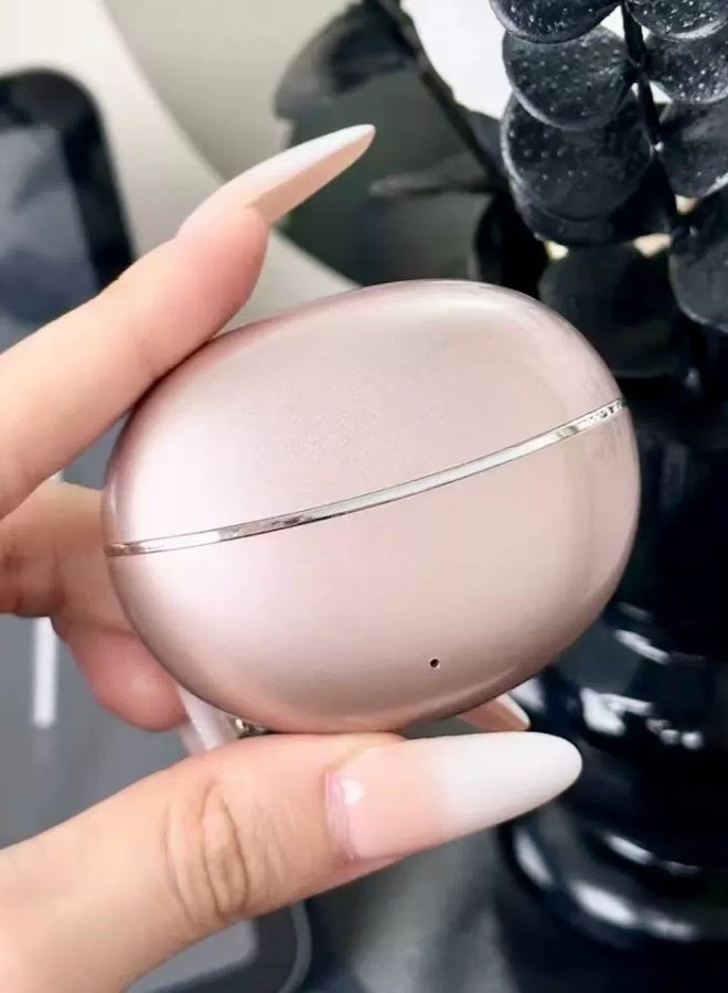 Sparkling butterfly clip-on wireless earbuds: Waterproof, noise-cancelling, long battery life, and IMAX-like immersive sound. Comfortable to wear, with a detachable butterfly clip that doubles as a stylish fashion statement.rose gold - Image 2
